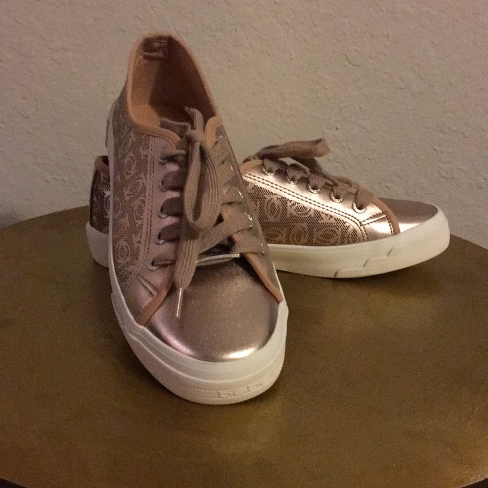 Rose Gold Tennis Shoes Sneakers by bebe Sz 8